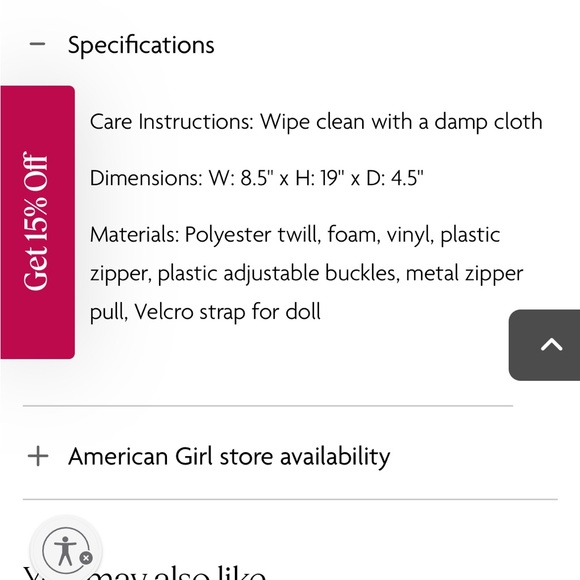 American girl, doll backpack carrier - Picture 4 of 5